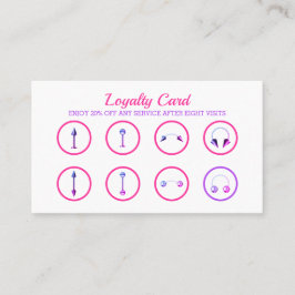 Rosa White Jewelry Neon Snyggt Body Piercing Lojalitetskort
