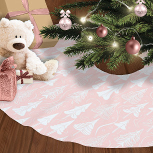 Rosa White jul Mönster#6 ID1009 Julgransmatta Borstad Polyester