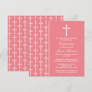 Rosa & White Kor Heliga Communion eller bekräftels Inbjudningar