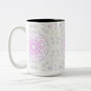 Rosa & White Lacy Kaleidoscope Hearts Mugg