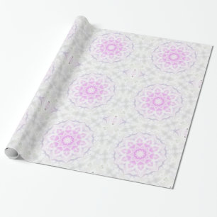 Rosa & White Lacy Kaleidoscope Hearts Papper Presentpapper