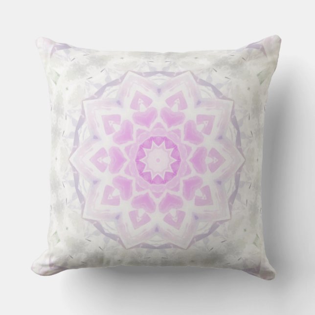 Rosa & White Lacy Kaleidoscope Hearts Pillow 2 Kudde (Framsida)