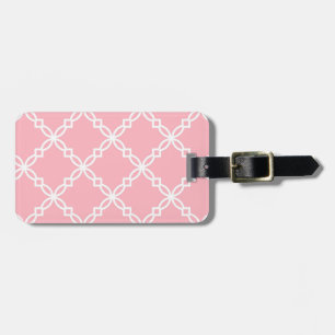 Rosa White Large Finare Quatrefoil Mönster Bagagebricka