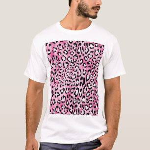 Rosa White Leopard Mönster. T Shirt