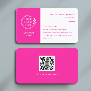 Rosa White Logotyp QR-kod - minimalistisk modern Visitkort