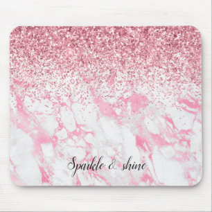 Rosa White Marble Glitter Musmatta