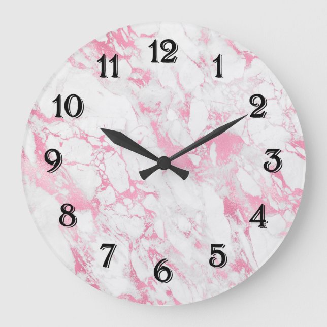 Rosa White Marble       Stor Klocka (Framsida)