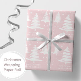 Rosa White Minimalist Julgranar Presentpapper