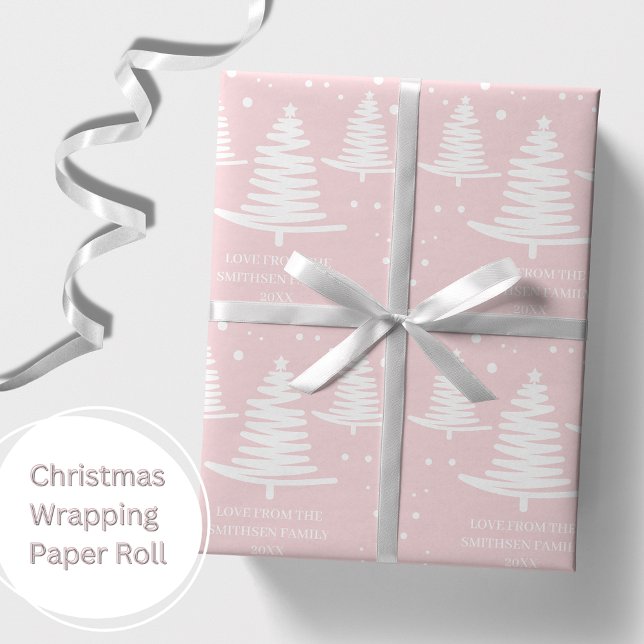 Rosa White Minimalist Julgranar Presentpapper (Skapare uppladdad)