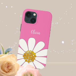 Rosa White Modern Daisy Blunder Anpassa Namn
