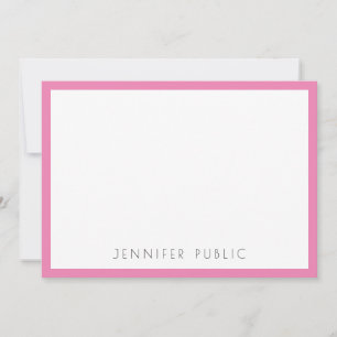 Rosa White Monogram Initial Modern Simple Template Anteckningskort