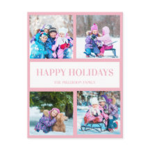 Rosa White Multi Photo-jul Julhälsningar