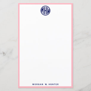 Rosa White Navy Circle Monogram Font DIY BG