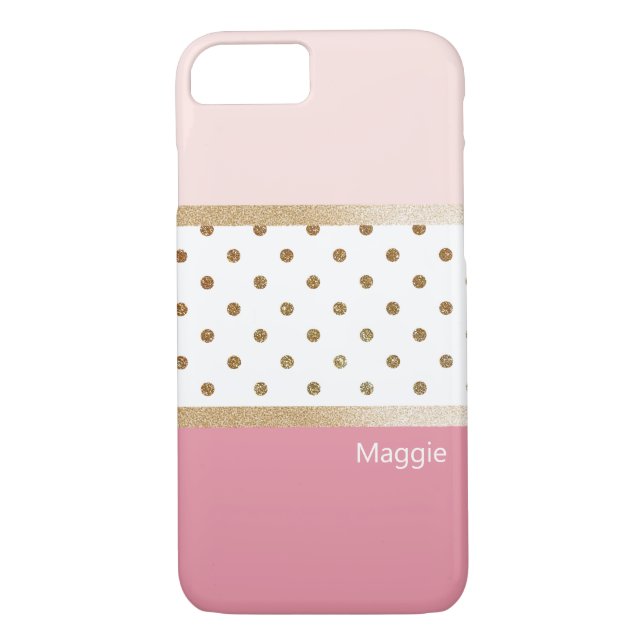 Rosa White och Guld Modern Rand Case-Mate iPhone Skal (Baksida)