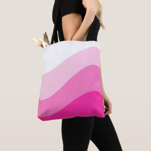Rosa White Ombre Wave mönster Tygkasse