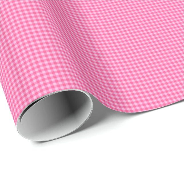 Rosa-White Pastel Gingham-GIFT WRAPPING PAPPER Presentpapper (Rullad Hörn)