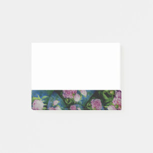 Rosa White peony blommigt water color mandala Post-it Block