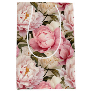 Rosa & White Peony Flower Patterned