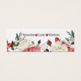 Rosa & White Peony Vår Blommigt Wedding Favor Litet Visitkort
