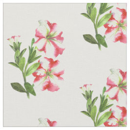 Rosa White Petunias Cotton Fabric Tyg