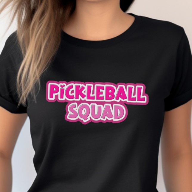 Rosa White Pickleball Squad Team Group Namn T Shirt (Skapare uppladdad)