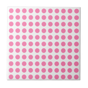 Rosa White Polka Dot Girly Ceramic Tile Kakelplatta