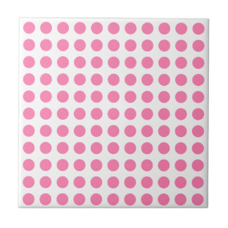 Rosa White Polka Dot Girly Ceramic Tile Kakelplatta