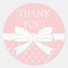 Rosa White Polka Dot Little Girl Tack Runt Klistermärke