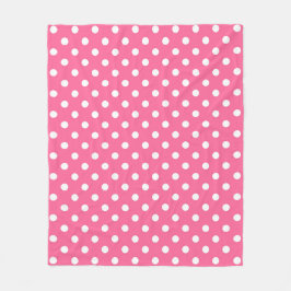Rosa White Polka dots Design Fleecefilt