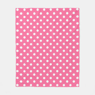 Rosa White Polka dots Design Fleecefilt