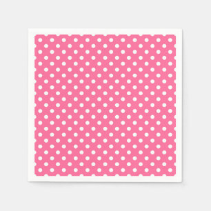 Rosa White Polka dots Design Pappersservett