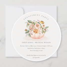  Rosa White Pumpkin Blommigt Förlovning Inbjudan