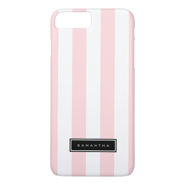 Rosa & White Rand Case-Mate iPhone Skal (Baksida)