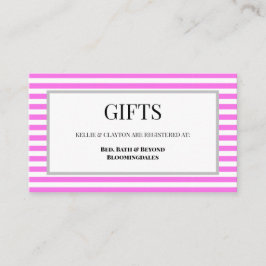 Rosa/White Rand Framed Gift Registry Tilläggskort