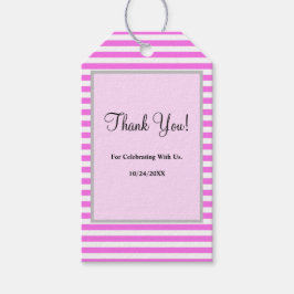 Rosa/White Rand Gift-Märkre Presentetikett