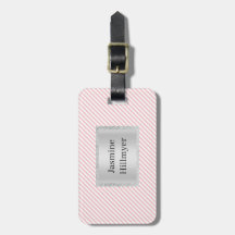 ROSA WHITE RAND GLITTER ANPASSNINGSBAR LUGGAGE TAG