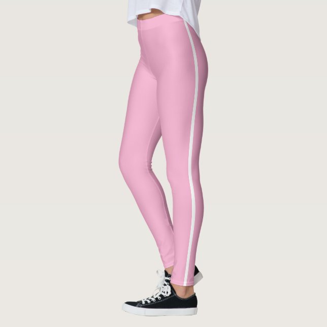 Rosa & White Rand Gym Leggings (Vänster)