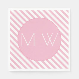 Rosa & White Rand Monogram Pappra blöjor Pappersservett