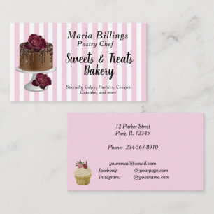 Rosa White Rand och Gourmet Cake Pastry Chef Visitkort