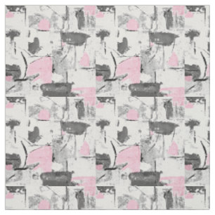 Rosa White & Shades of Grått Abstrakt Fabric Tyg