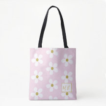 Rosa White Simple Daisy Guld Monogram