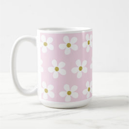 Rosa White Simple Daisy Guld Personal Kaffemugg