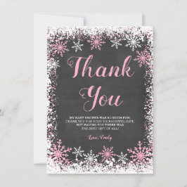 Rosa White Snowflake Girl Baby Shower Tack Kort