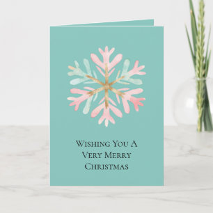 Rosa White Snowflake Kort