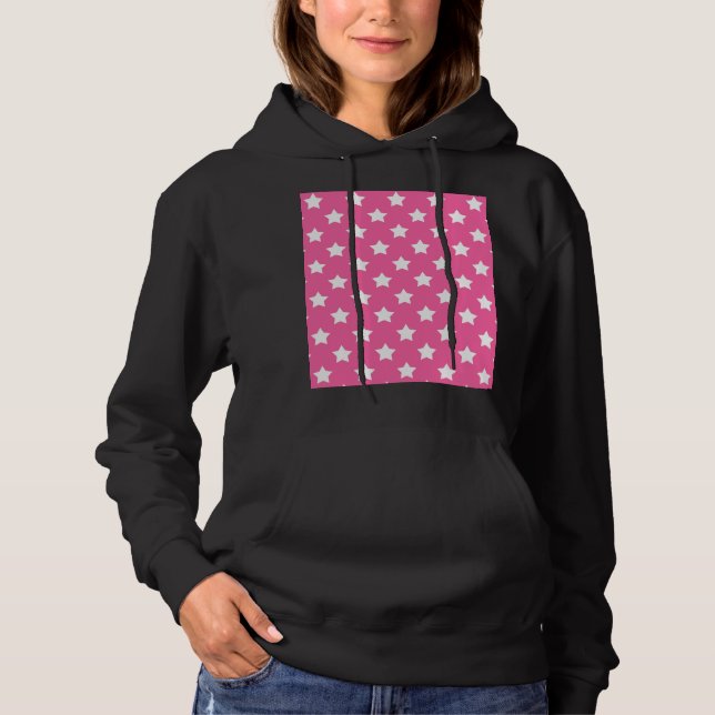 Rosa White Stars Mönster Decorative T Shirt (Framsida)