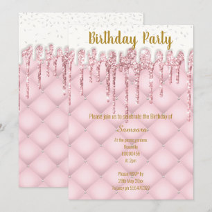 ROSA WHITE TUFTED CAKE TILLFÄLLEN BIRTHDAY INBJUDNINGAR