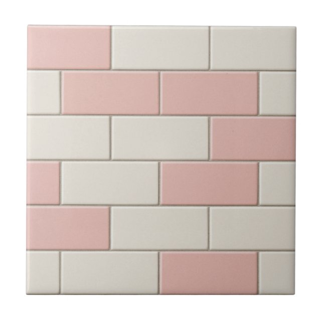 Rosa White Tunnelbanan Tile Mönster Backsplash Kakelplatta (Framsidan)