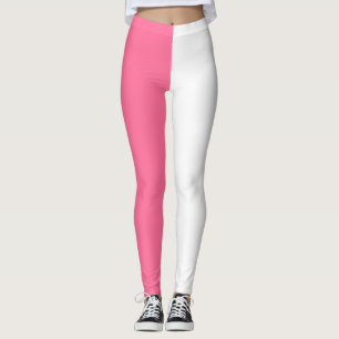 Rosa White Two Tone Färg Split Leggings