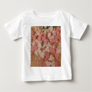Rosa White Valentine Hearts, Cake Dekoration, Kärl Tee Shirt
