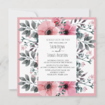 ROSA WHITE VATTEN FÄRG BLOMMIGT